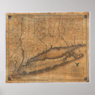 Map of the Southern part of the State of New York Poster