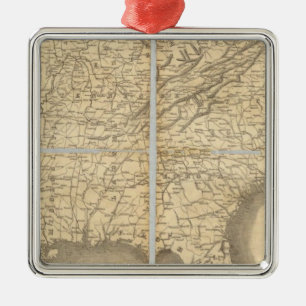 Map Of The Southern States Metal Ornament