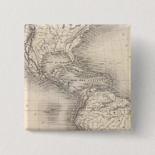 Map of the Spanish Empire in the Americas 2 Inch Square Button