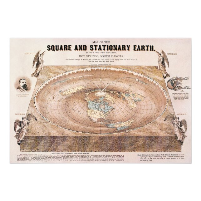 Map of the Square and Stationary Earth by Ferguson Photo Print (Front)