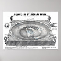 Map of the Square and Stationary Flat Earth