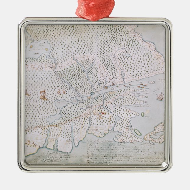 Map of the St. Lawrence Estuary 2 Metal Ornament (Front)