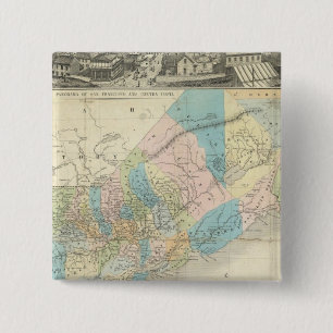 Map Of The State Of California 2 Inch Square Button