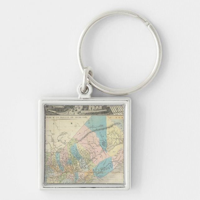 Map Of The State Of California Keychain (Front)