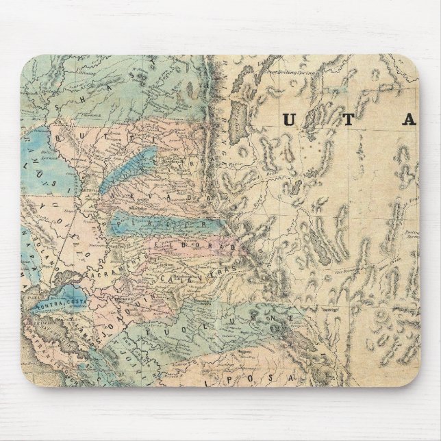 Map of the State of California Mouse Pad (Front)