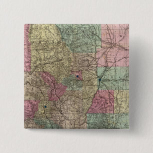 Map of the State of Colorado 2 Inch Square Button