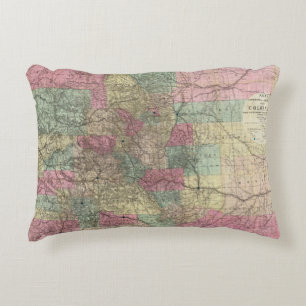 Map of the State of Colorado Accent Pillow