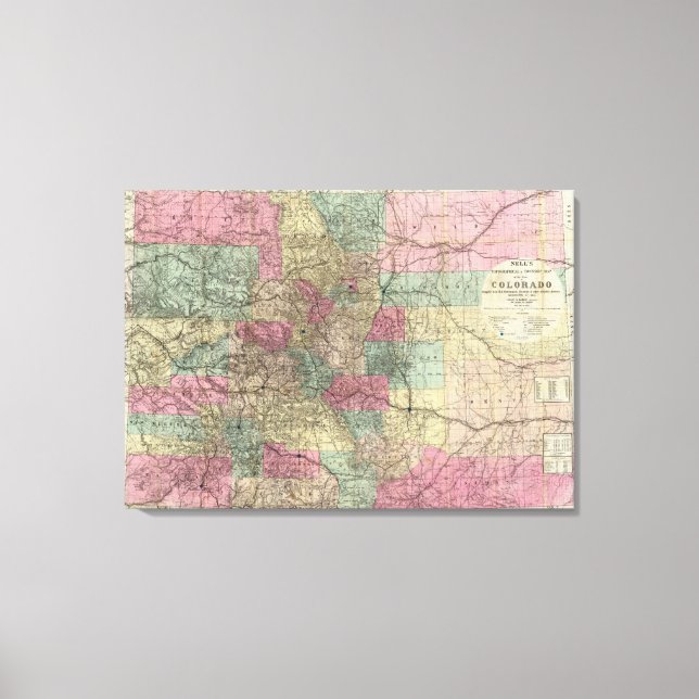 Map of the State of Colorado Canvas Print (Front)