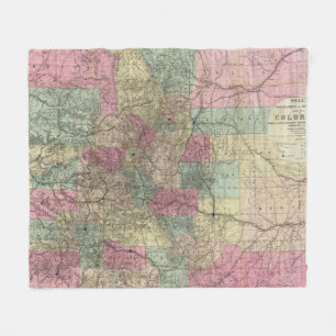 Map of the State of Colorado Fleece Blanket
