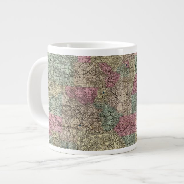 Map of the State of Colorado Large Coffee Mug (Front Left)