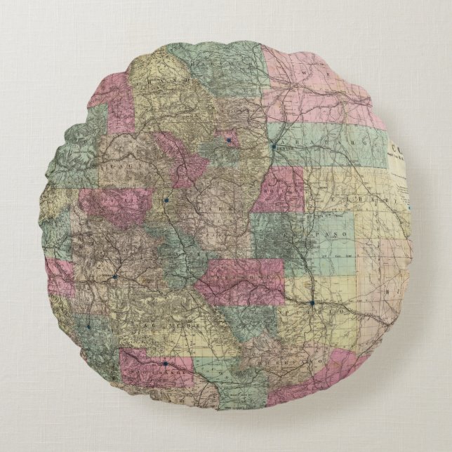 Map of the State of Colorado Round Pillow (Front)