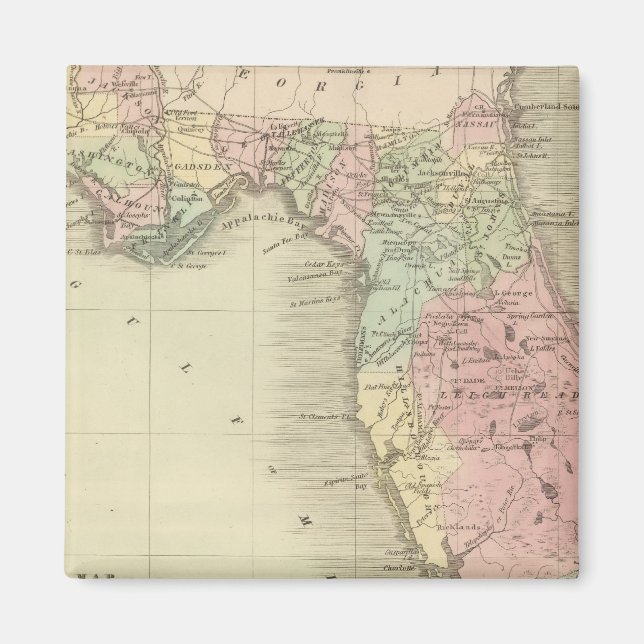 Map of the State of Florida Magnet (Front)