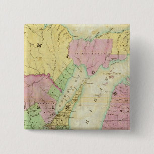 Map of the State of Michigan 2 Inch Square Button