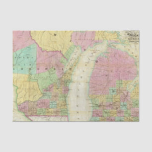 Map of the State of Michigan Tissue Paper