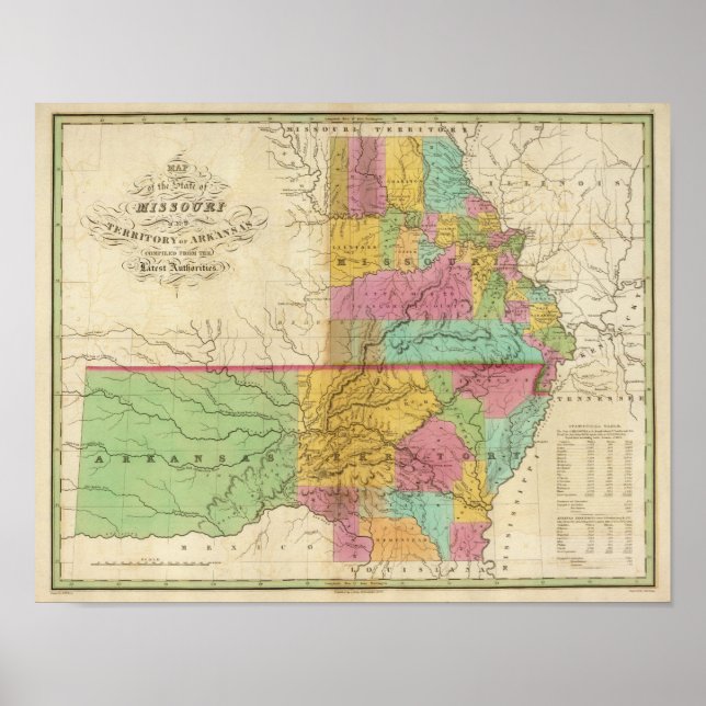 Map of the State of Missouri Poster (Front)