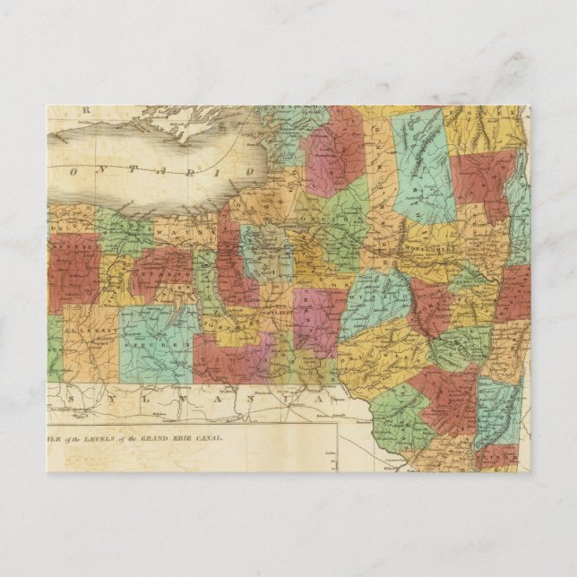 Map Of The State Of New York Postcard (Front)