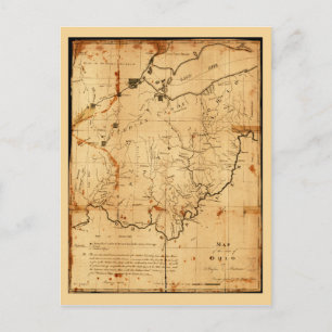 Map of the State of Ohio (1805) Postcard
