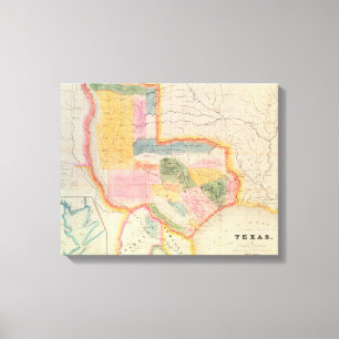 Map of the state of Texas 1835 Canvas Print