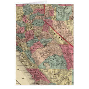Map of the States of California and Nevada