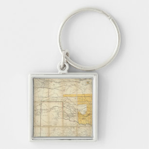 Map Of The States Of Kansas And Texas Keychain