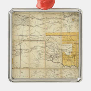 Map Of The States Of Kansas And Texas Metal Ornament
