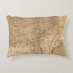 Map of the States of Virginia and North Carolina Accent Pillow