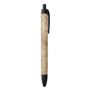 Map of the States of Virginia and North Carolina Black Ink Pen