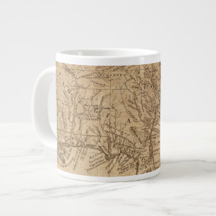 Map of the States of Virginia and North Carolina Large Coffee Mug