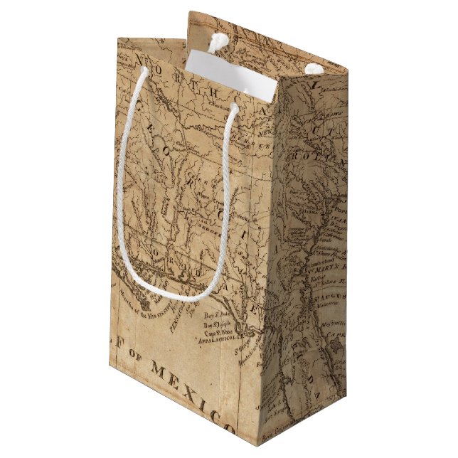 Map of the States of Virginia and North Carolina Small Gift Bag (Back Angled)