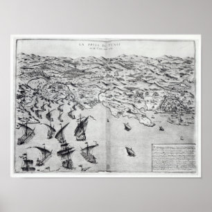 Map of the Taking of Tunis Poster