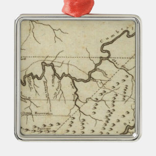 Map of the Tennassee sic Government Metal Ornament