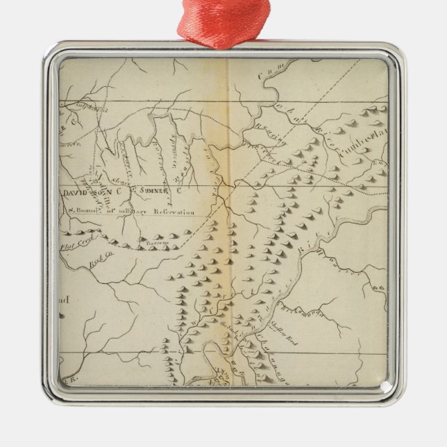Map of The Tennessee Metal Ornament (Front)
