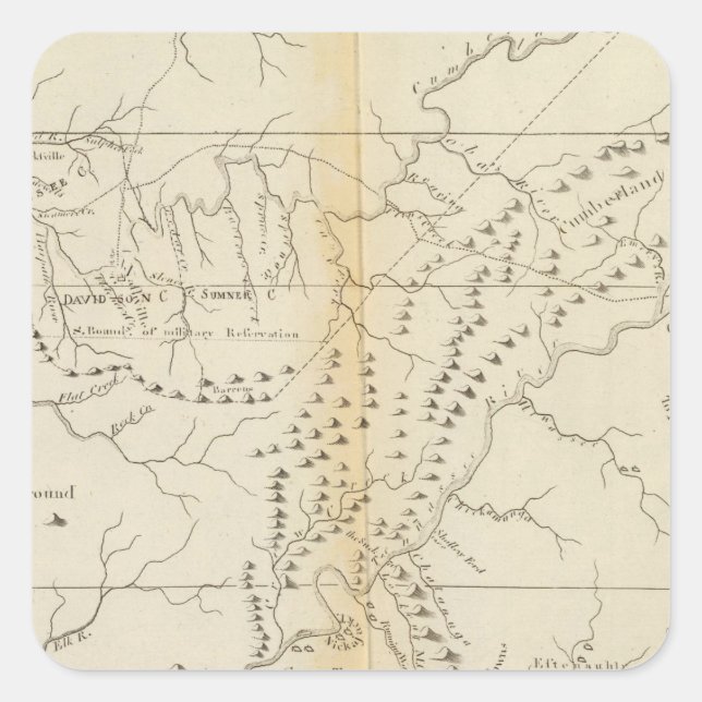Map of The Tennessee Square Sticker (Front)