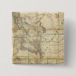 Map Of The Territory Of The United States 2 Inch Square Button