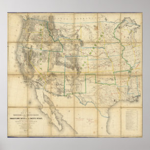 Map Of The Territory Of The United States 2 Poster