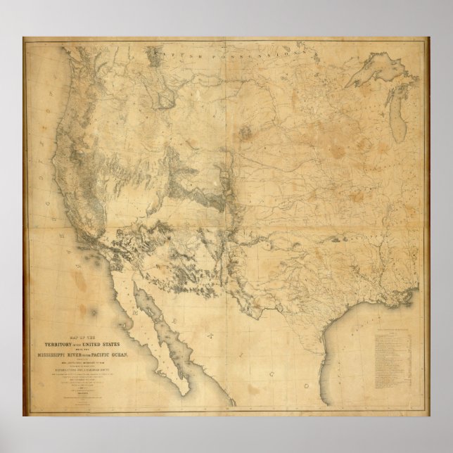 Map of The Territory of The United States Poster (Front)