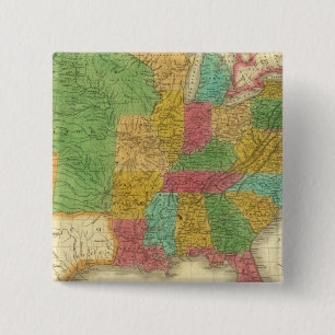 Map of the United States 2 Inch Square Button