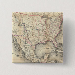 Map Of The United States 2 Inch Square Button