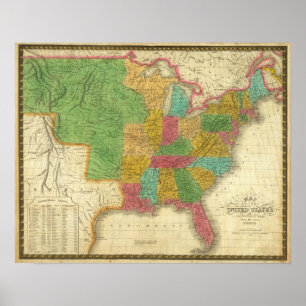 Map of the United States 2 Poster