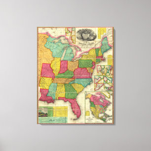 Map of the United States 3 Canvas Print