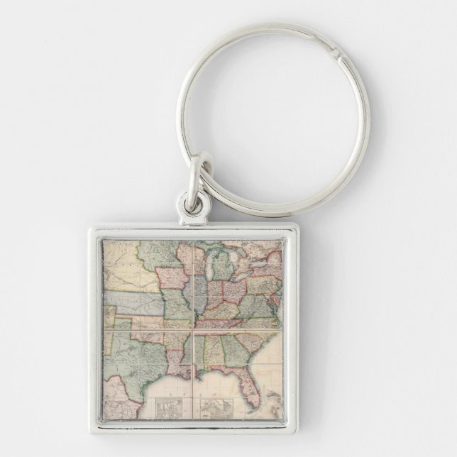Map of The United States 3 Keychain (Front)