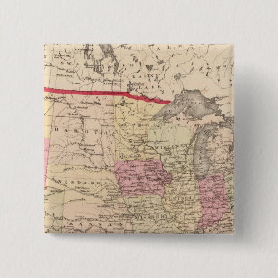 Map of the United States 5 2 Inch Square Button