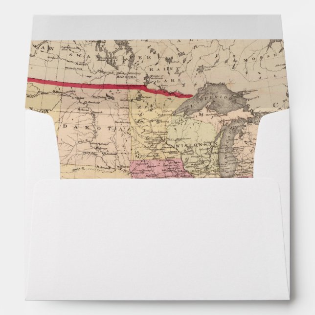 Map of the United States 5 Envelopes (Back (Bottom))
