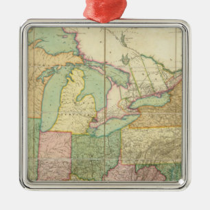 Map of the United States 6 Metal Ornament