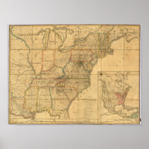 Map of the United States 6 Poster