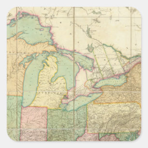 Map of the United States 6 Square Sticker