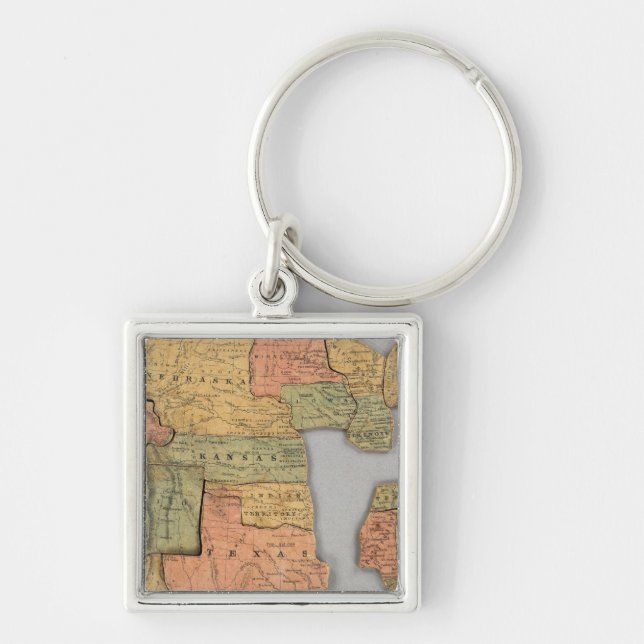 Map of the United States and Canada Keychain (Front)