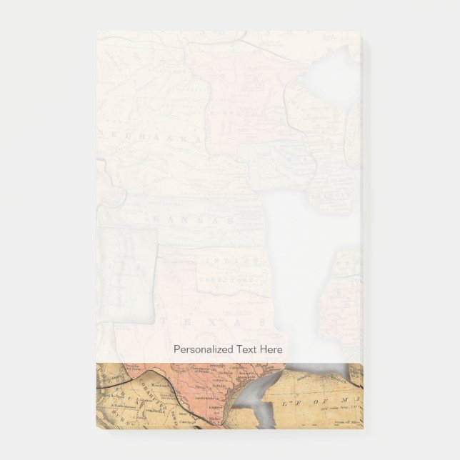 Map of the United States and Canada Post-it Notes (Front)