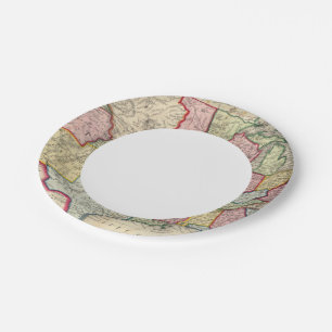 Map Of The United States, And Territories Paper Plate