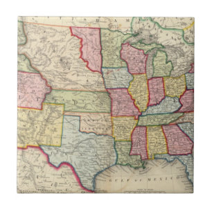Map Of The United States, And Territories Tile